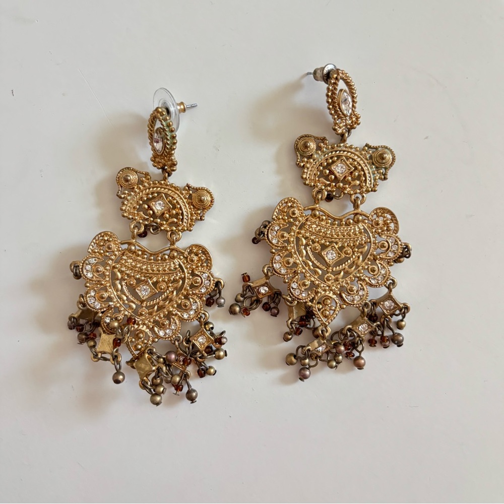 Gold Filigree‎ Dangle Earrings - Elegant Women's Jewelry